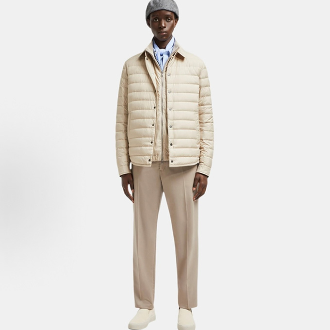 moncler bourdon shirt collar lightweight down jacket